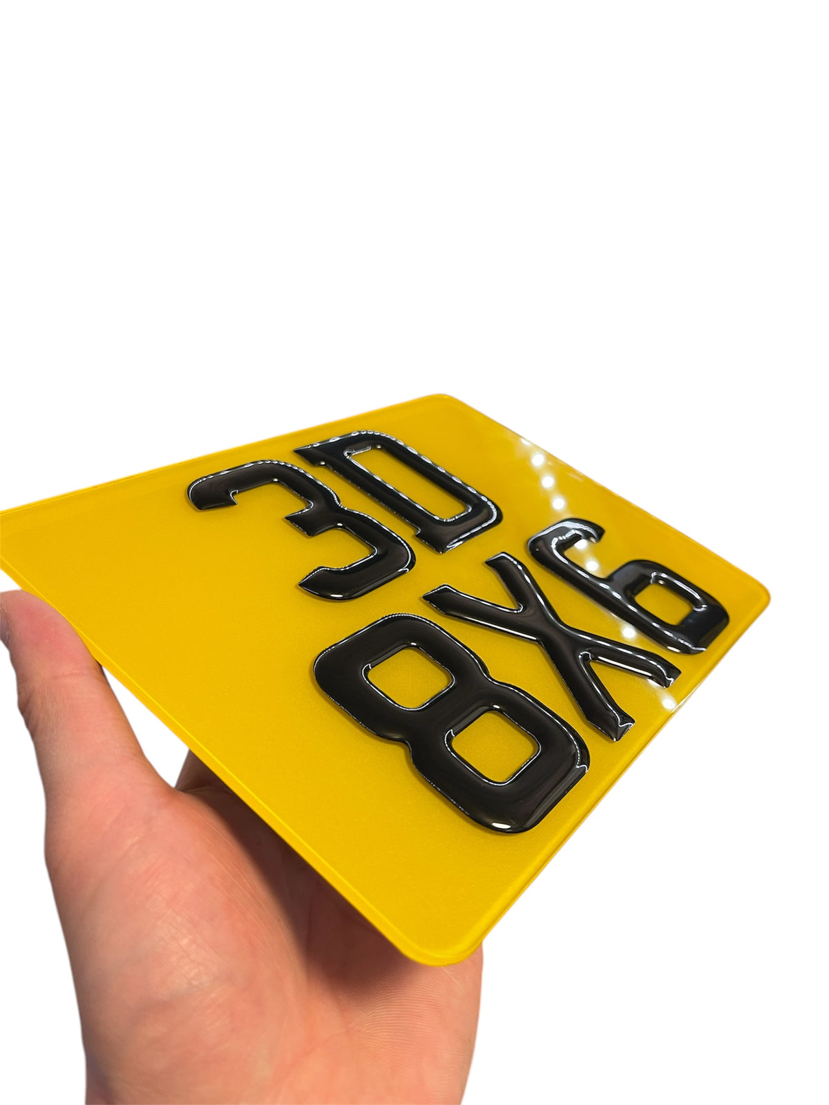 8x6 3D Black Gel Motorbike Number Plate