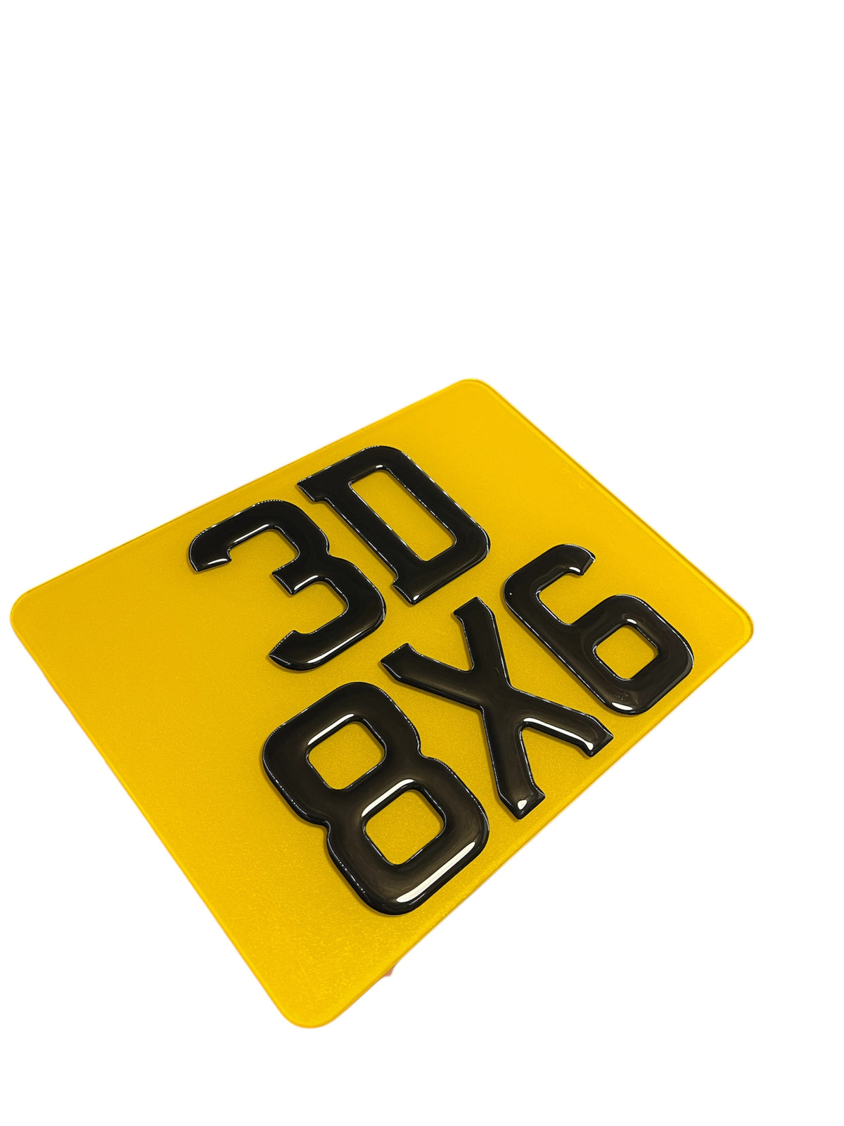 8x6 3D Black Gel Motorbike Number Plate