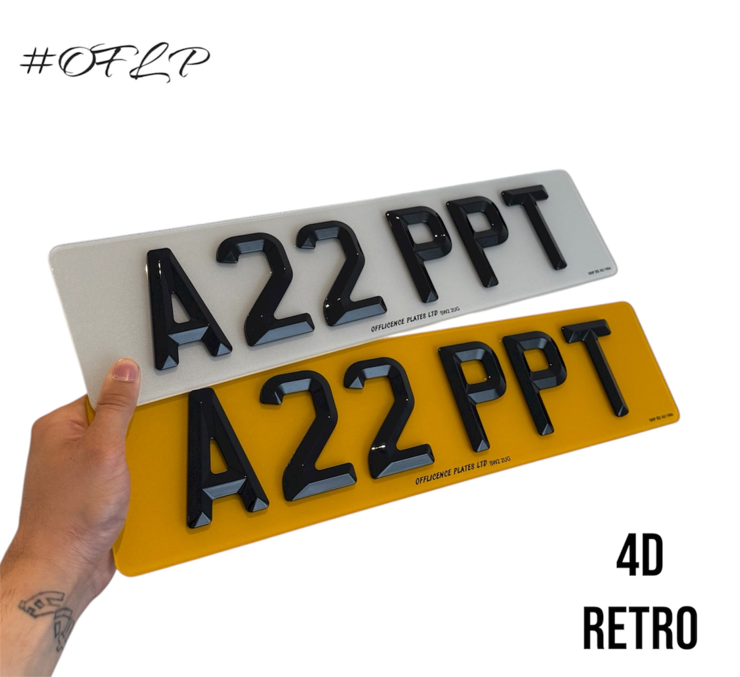 4D RETRO BEVLED ROAD LEGAL PLATES