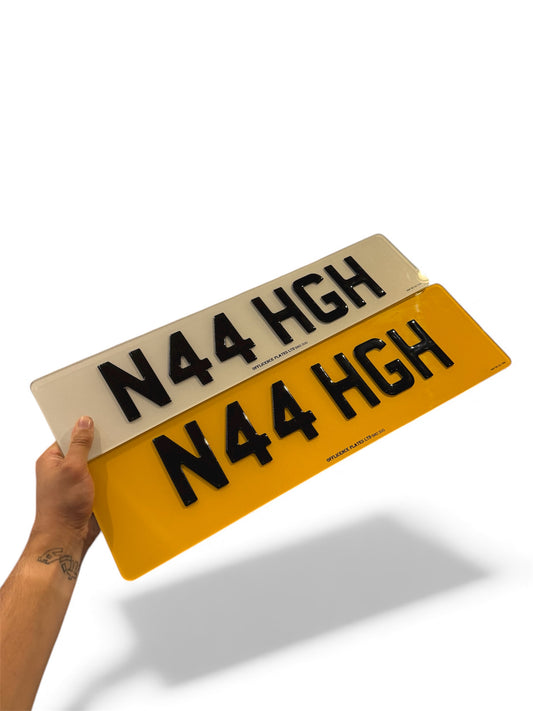 21 X 6 REAR & FRONT NUMBER PLATE SET RANGE ROVER SPORT ROAD LEGAL 4D 3D GEL