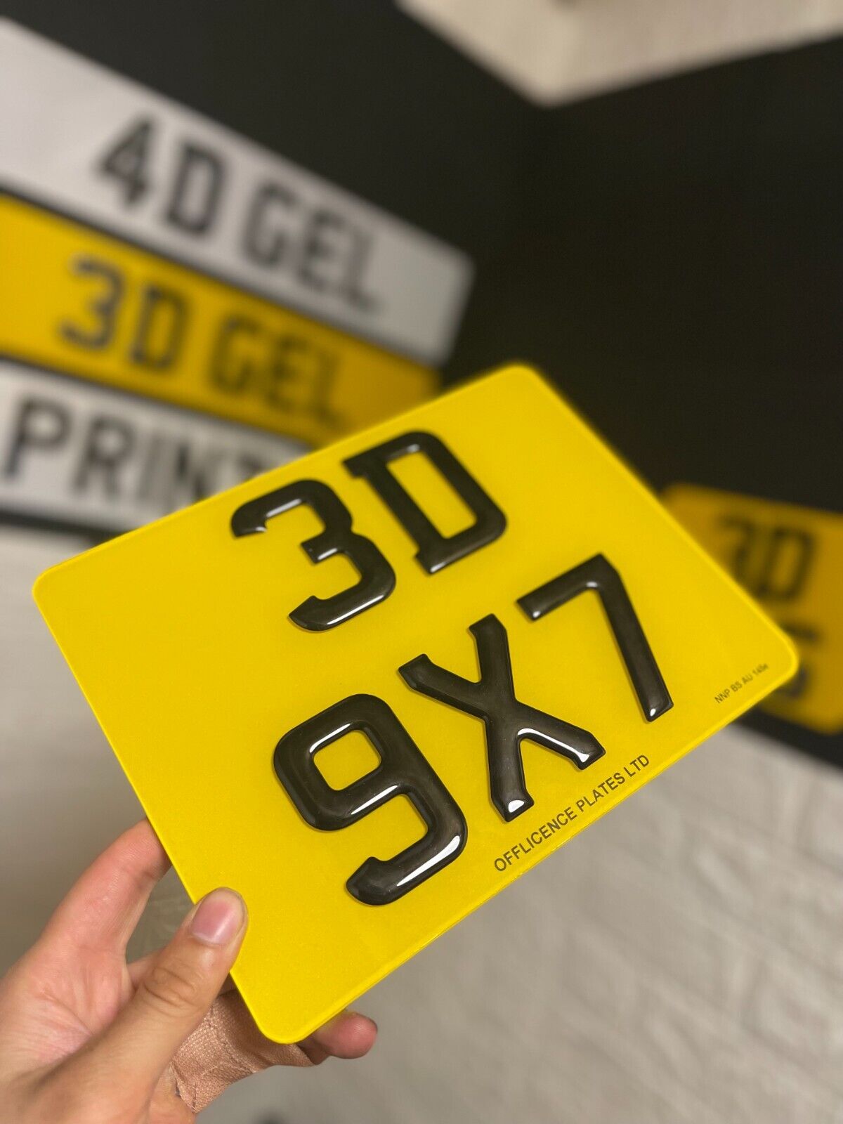 9x7 motorcycle 3D GEL  road legal Number Plate