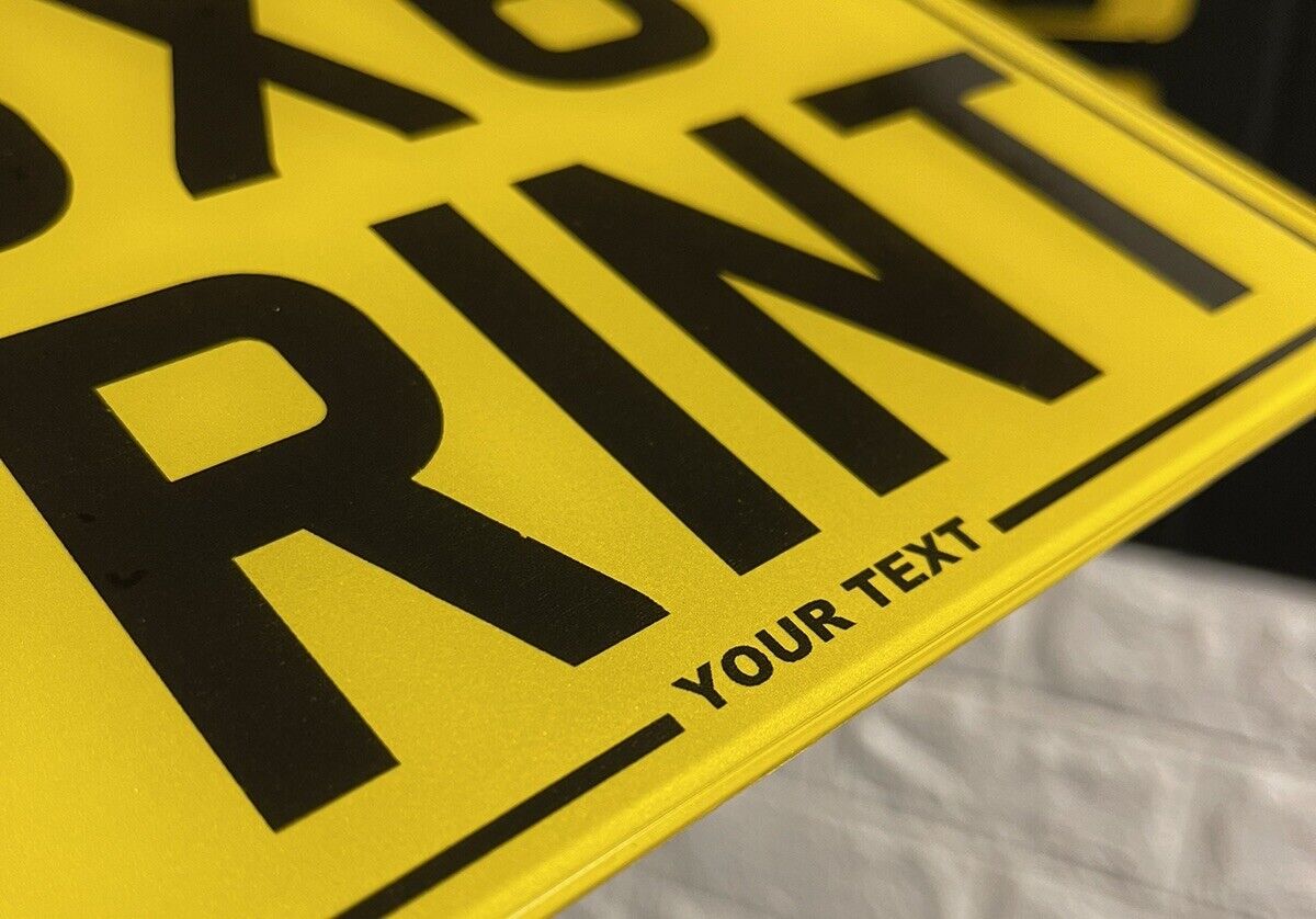 Small 7X5 Plate Motorbike Motorcycle Reflective Track Day Novelty Show Number