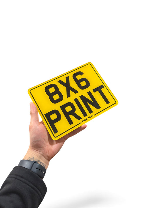 8X6 Reflective Track Day Plate Motorbike Show Number Plate With Slogan