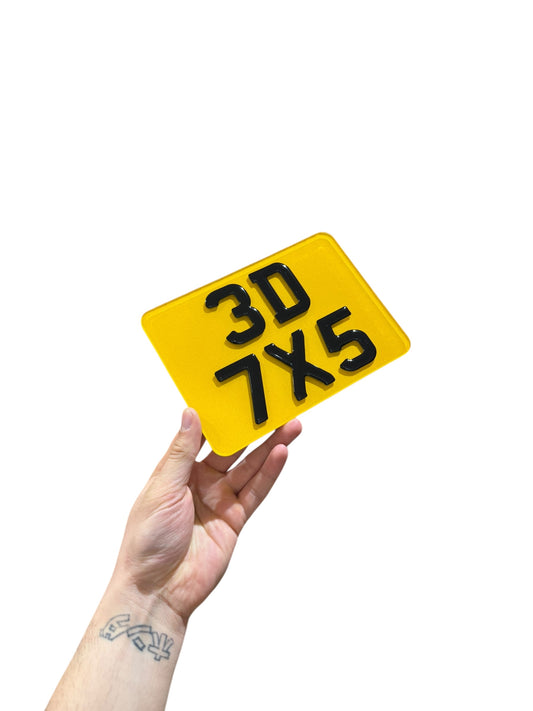 7x5 3D GEL Premium Motorcycle Show Number Plate.